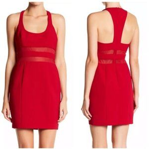 Jay Godfrey Red Mesh Mini Dress